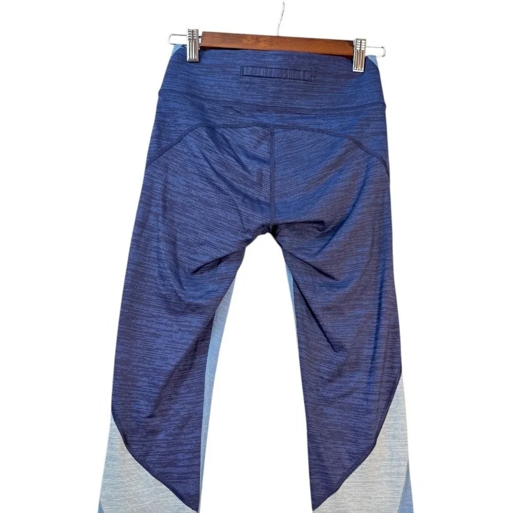 Outdoor Voices Womens Techsweat 7/8‎ Leggings S Blue Colorblock Yoga Activewear